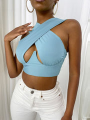 Load image into Gallery viewer, Cross Front Halter Top