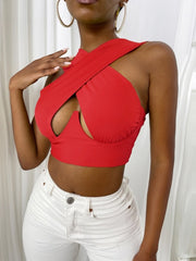 Load image into Gallery viewer, Cross Front Halter Top