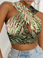 Load image into Gallery viewer, Cross Front Halter Top