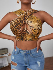 Load image into Gallery viewer, Cross Front Halter Top