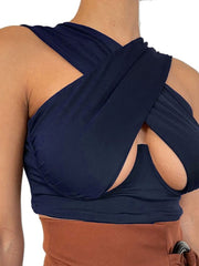 Load image into Gallery viewer, Cross Front Halter Top