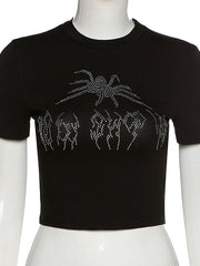 Load image into Gallery viewer, Rhinestone Graphic Crop top