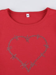 Load image into Gallery viewer, Rhinestone Graphic Crop top