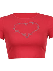 Load image into Gallery viewer, Rhinestone Graphic Crop top