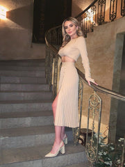 Load image into Gallery viewer, Long Sleeve Cropped Top & Skirt Set