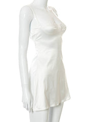 Load image into Gallery viewer, Satin Lace Spaghetti Strap Dress