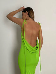 Load image into Gallery viewer, Spaghetti Strap Back Draped Dress