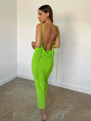 Load image into Gallery viewer, Spaghetti Strap Back Draped Dress