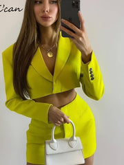 Load image into Gallery viewer, Blazer Jacket With Skirt