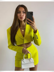 Load image into Gallery viewer, Blazer Jacket With Skirt