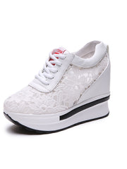 Load image into Gallery viewer, Lace Wedge Sneakers