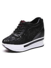 Load image into Gallery viewer, Lace Wedge Sneakers