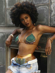 Load image into Gallery viewer, Halter Ethnic Print Bikini