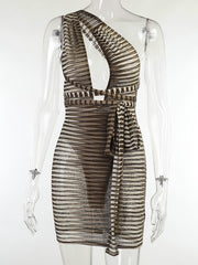 Load image into Gallery viewer, Sheer Striped Dress