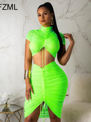 Load image into Gallery viewer, Ruched Crop Top & Skirt