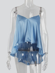 Load image into Gallery viewer, Draped Satin Ruffle Top