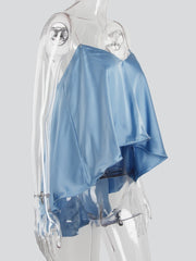 Load image into Gallery viewer, Draped Satin Ruffle Top