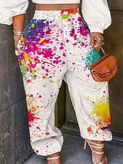 Load image into Gallery viewer, Off Shoulder Crop Top & Ink Splash Pants Set