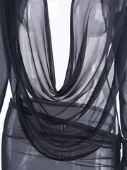 Load image into Gallery viewer, Long-Sleeve Sheer Dress