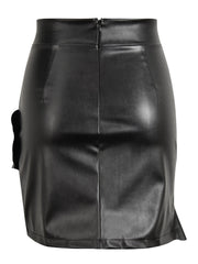 Load image into Gallery viewer, Faux Leather Ruffle Skirt