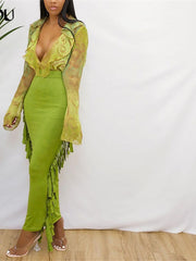 Load image into Gallery viewer, Long Fringe Edge Skirt