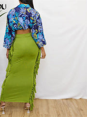 Load image into Gallery viewer, Long Fringe Edge Skirt