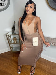 Load image into Gallery viewer, Long Fringe Edge Skirt