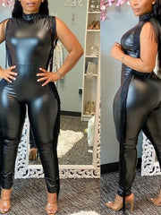 Load image into Gallery viewer, Faux Leather Jumpsuits