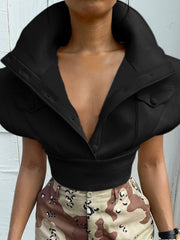 Load image into Gallery viewer, Oversized Collar Top