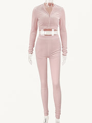 Load image into Gallery viewer, Rhinestones Velvet Top and Pants Set