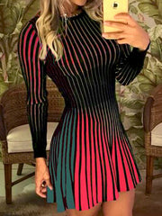 Load image into Gallery viewer, Long Sleeve Striped Dress