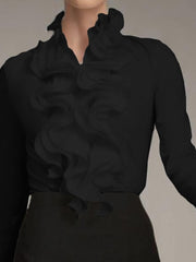 Load image into Gallery viewer, Long Sleeves Ruffled Blouse