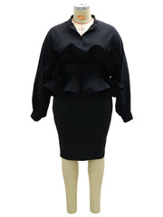 Load image into Gallery viewer, Long Sleeve Ruffle Top & Skirt
