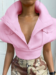 Load image into Gallery viewer, Oversized Collar Top