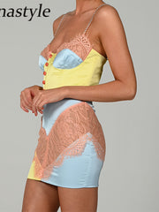 Load image into Gallery viewer, Lace Satin Dress