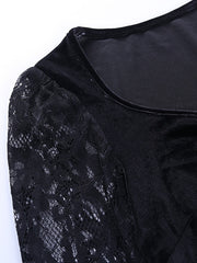Load image into Gallery viewer, Lace Sleeve Velvet Top
