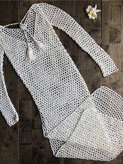 Load image into Gallery viewer, Long Sleeve Crochet Dress