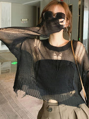 Load image into Gallery viewer, Ripped Mesh Top