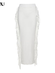 Load image into Gallery viewer, Long Fringe Edge Skirt