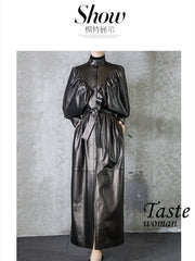 Load image into Gallery viewer, Faux Leather Trench Coat
