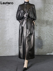 Load image into Gallery viewer, Faux Leather Trench Coat