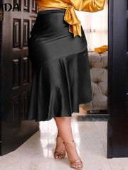 Load image into Gallery viewer, Satin Ruffled Skirt