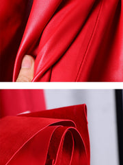 Load image into Gallery viewer, Long Faux Leather Trench Coat
