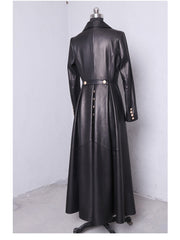 Load image into Gallery viewer, Long Faux Leather Trench Coat