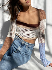 Load image into Gallery viewer, Crochet Long Sleeve Top