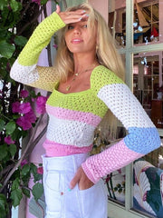 Load image into Gallery viewer, Crochet Long Sleeve Top