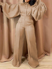 Load image into Gallery viewer, Long Lantern Sleeve Jumpsuit