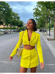 Load image into Gallery viewer, Blazer Jacket With Skirt