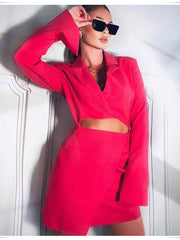 Load image into Gallery viewer, Blazer Jacket With Skirt