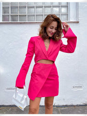 Load image into Gallery viewer, Blazer Jacket With Skirt